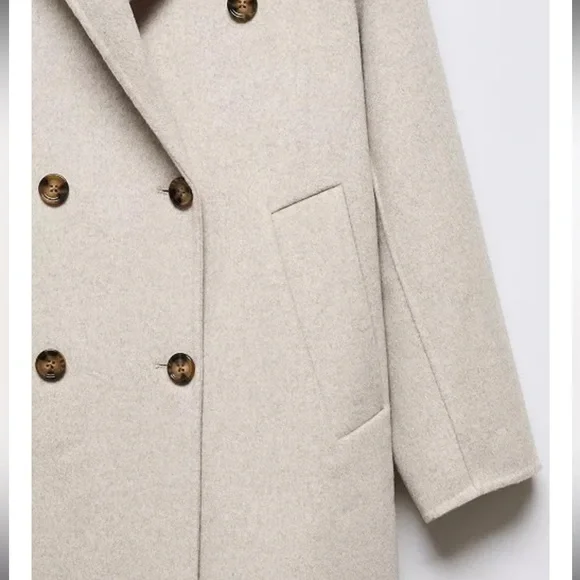 Mango Handmade Oversized Wool Coat XS - Picture 3 of 4